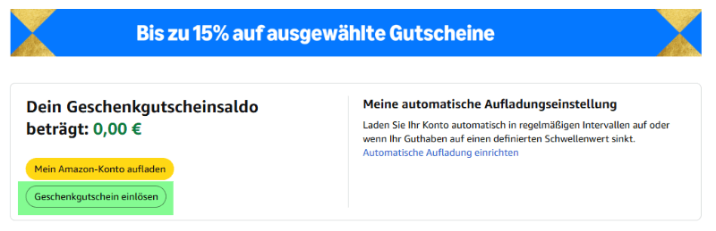 Cliquez sur Échanger une carte-cadeau
