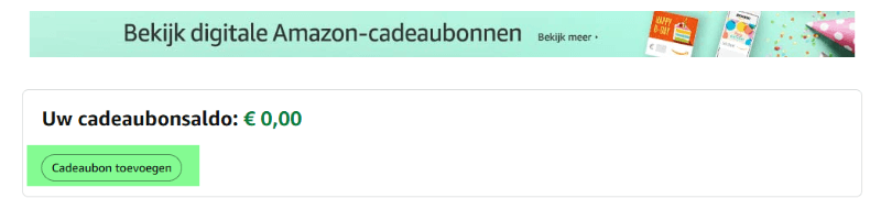 Klik op Cadeaubon inwisselen