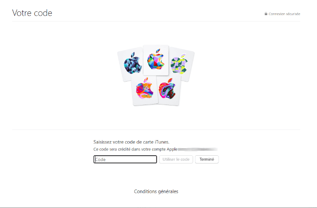 L’écran de rachat dans l’application PC