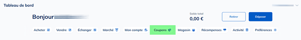 Cliquez sur Vouchers sur le site de Bitnovo Cliquez sur Vouchers sur le site de Bitnovo