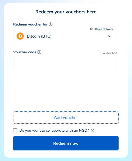Geben Sie Ihre Bitnovo-Codes hier ein