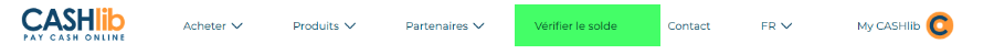 Page d’accueil de cashlib