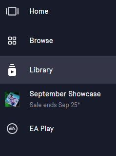 Click on Library in the EA app