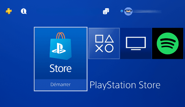 L’icône du magasin sur la ps4