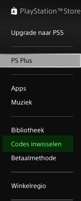 Menu op PlayStation 4 Menu op PlayStation 4