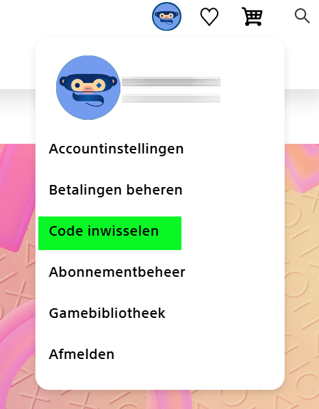 Het menu op de PlayStation-website Het menu op de PlayStation-website