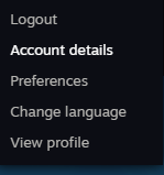 go to account details on steam