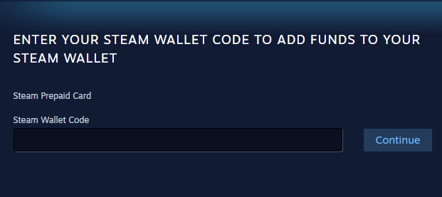 Enter your steam prepaid card here to redeem your code