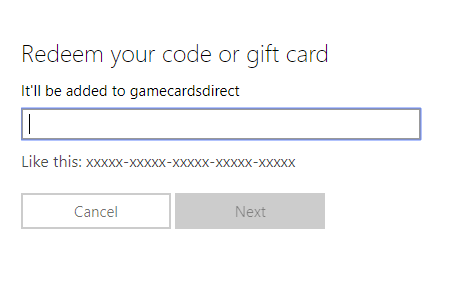 redeem your code on the xbox website
