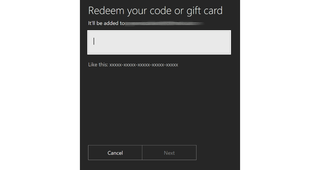 Enter your xbox live gold code here