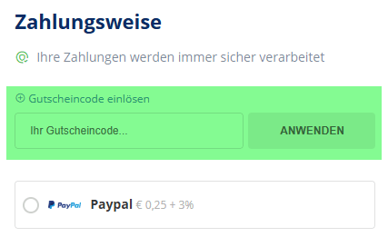Lösen Sie hier Ihren Rabattcode ein Lösen Sie hier Ihren Rabattcode ein
