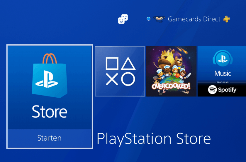 Playstation Store knop