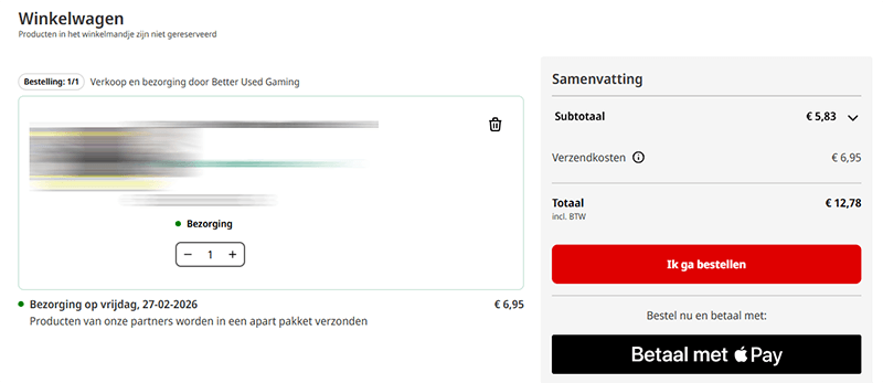 Place the item in the cart