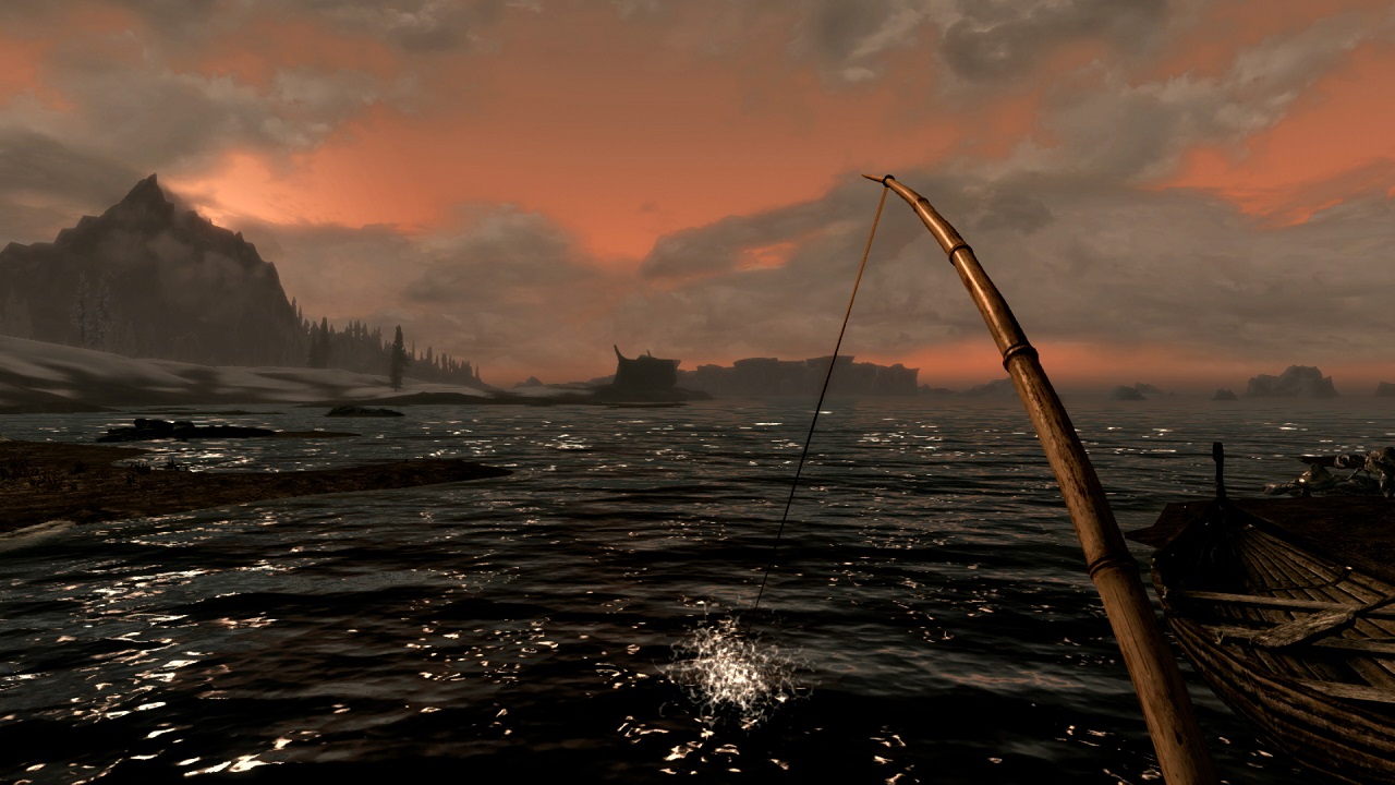 Skyrim. The fishing minigame