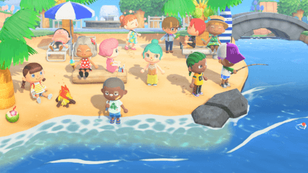 Animal Crossing New Horizons - Relaxing at the beach with friends