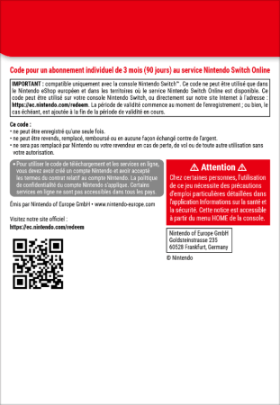 Switch Online 3 mois back