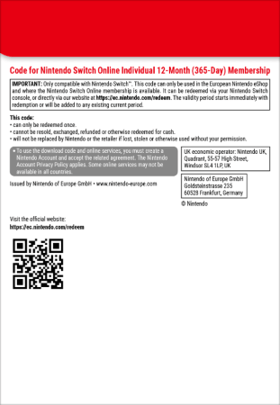Switch Online 12 months back