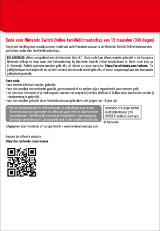 Switch Online Family 12 maanden back
