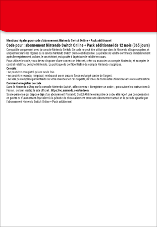 Switch Online + Expansion 12 mois back