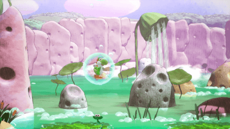 Yoshi and the Mysterious Book – Yoshi schwebt in einer Seifenblase