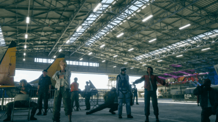 Ace Combat 8 - Wings of Theve - Your team in the hangar