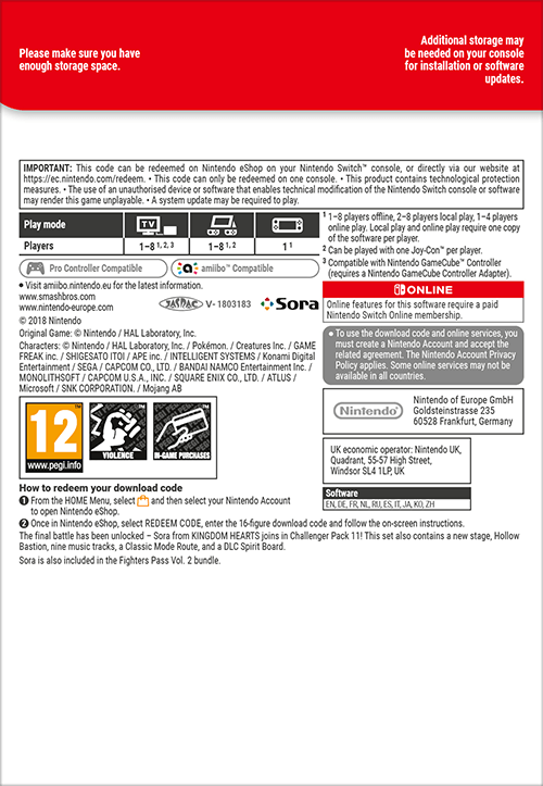 Sora - Nintendo Amiibo - Super Smash Bros. Series - for Nintendo