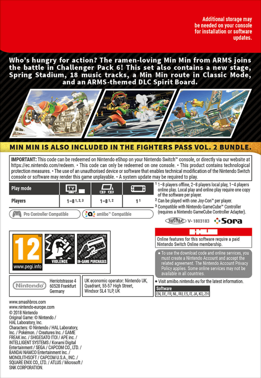  Super Smash Bros.Ultimate: Challenger Pack 11 - Nintendo Switch  [Digital Code] : Video Games