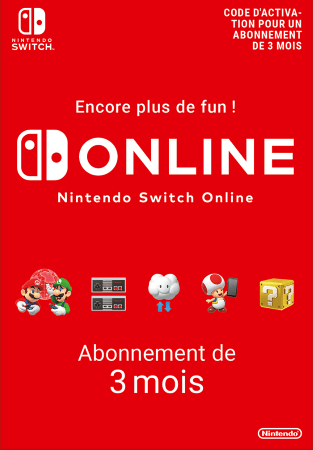 Nintendo Switch Online 3 mois BE