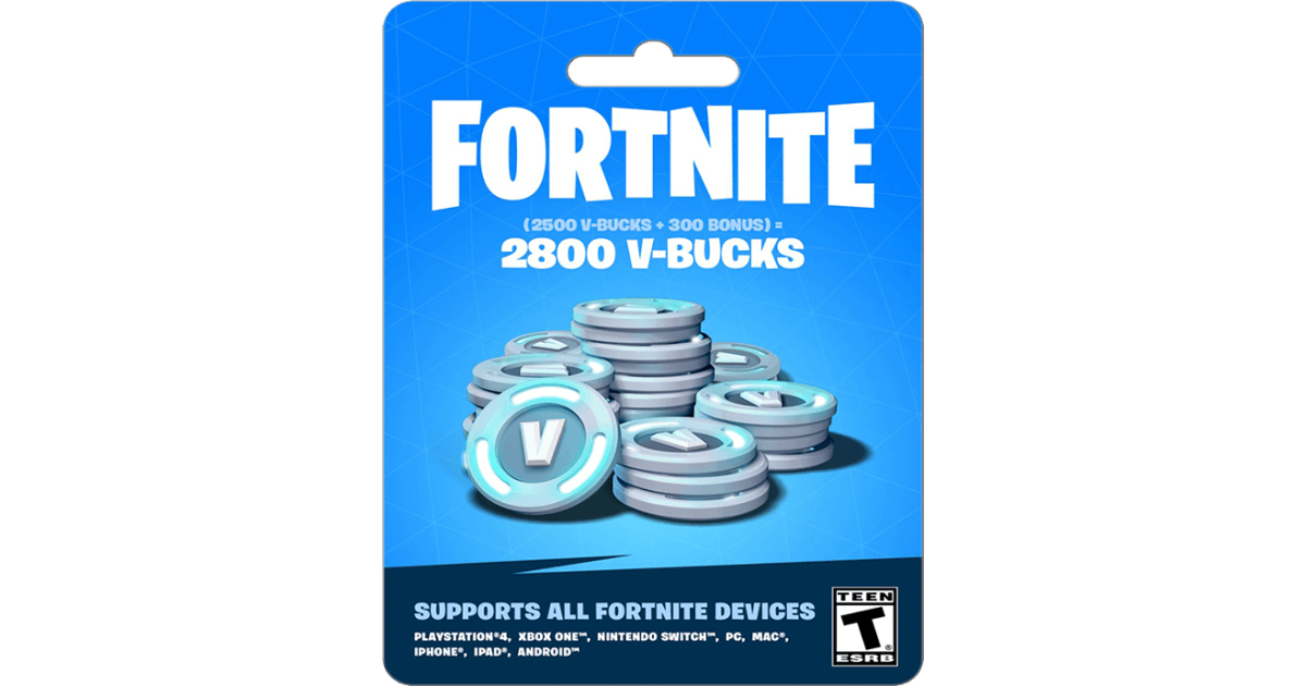 Fortnite V Bucks 2 800 V Bucks Gamecardsdirect