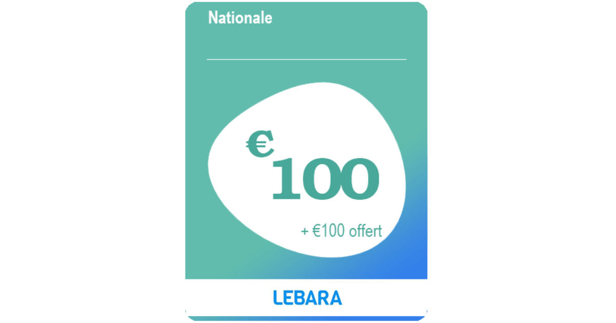 Lebara Nationale 100 € + 100 € offert Gamecardsdirect