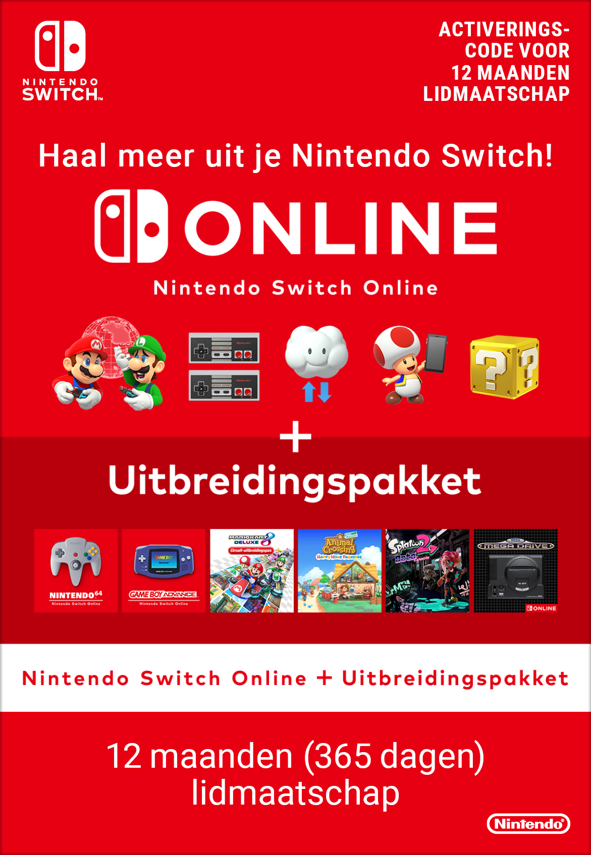 Nintendo Switch Online + Expansion individual 12 month NL