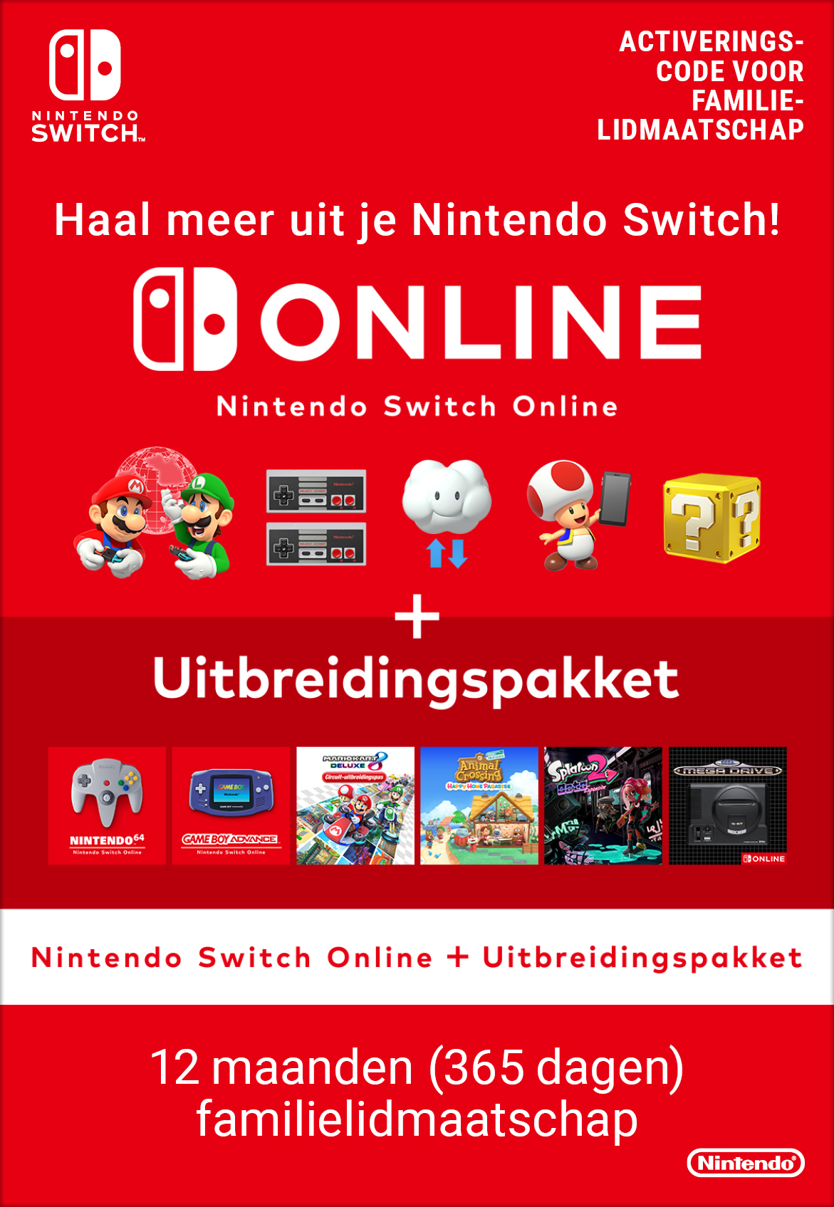 Nintendo Switch Online + Expansion family 12 month NL